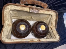 Antique Set 2 Lawn Bowling