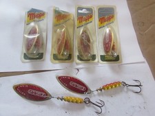 6 rare unused mepps aglia giant killer longue silver brass fishing lures size 5