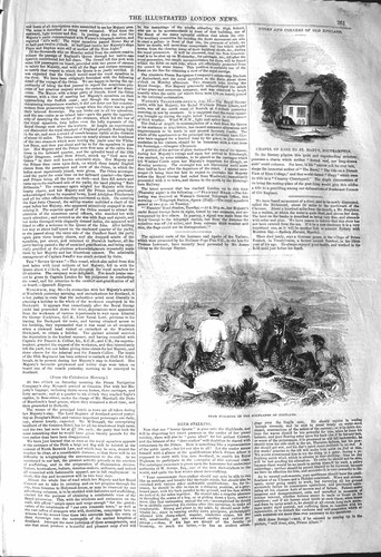 Old antique print 1842 deer - print,