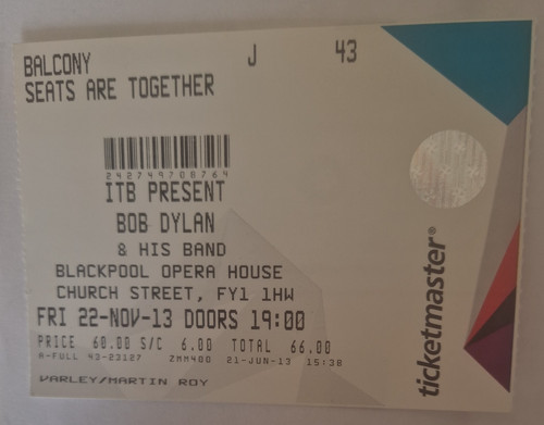 Bob dylan gig concert - bob, ticket