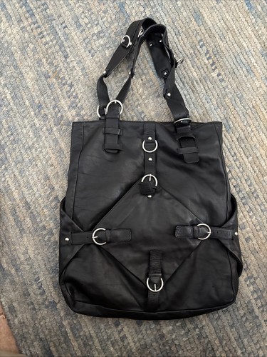 Lupo black leather tote bag - lupo,
