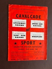 EASTBOURNE CAVALCADE OF SPORT IN STOCK CAR  SPEEDWAY PROGRAMME 23/6/1963