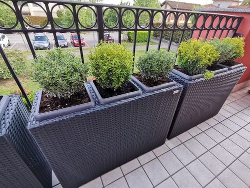 Polyrattan garden planter deep - planter,