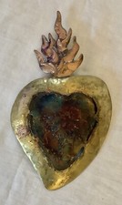 Mexican Hand Crafted Multi Metal Sacred Heart Wall Decoration 