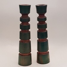 Vintage Wooden Candle Sticks