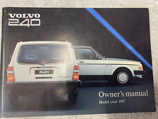 VOLVO 240 OWNERS MANUAL HANDBOOK SALOON ESTATES 1987 2.0 2.3 DL GL GLE GLT