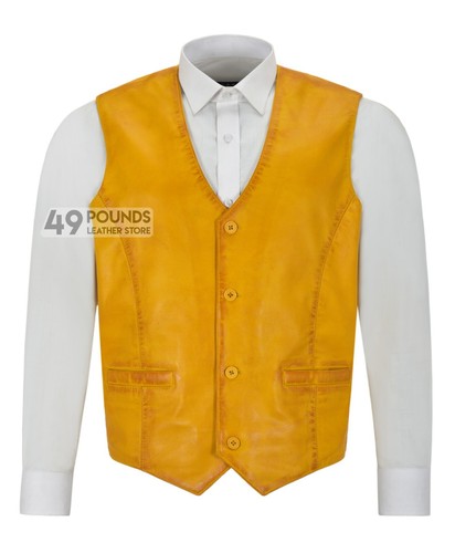 Men real leather vest 100 - real,