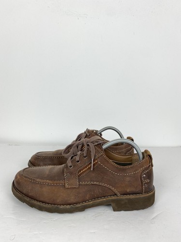 Clarks brown leather lace - leather, up