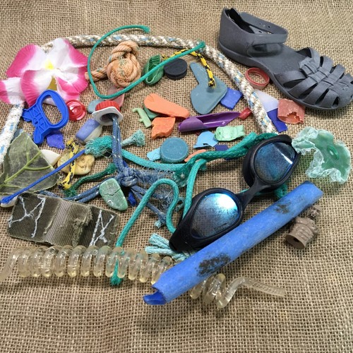 Sea washed plastic - washed,