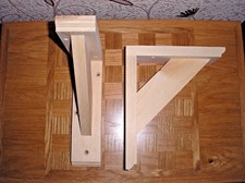 190 mm x 230 mm Pair Of Solid Wood (Pine) Gallows Wooden Shelf Support Brackets 