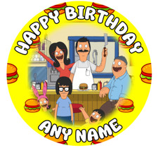 7.5" Personalised Bobs Burgers Birthday Cake Topper Edible Icing/Rice Paper