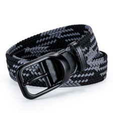 Black Buckle Woven Braided