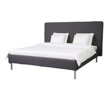 IKEA SKULSFJORD King Bed Frame - Dark Gray, Washable Cover 00418178 Home Remodel