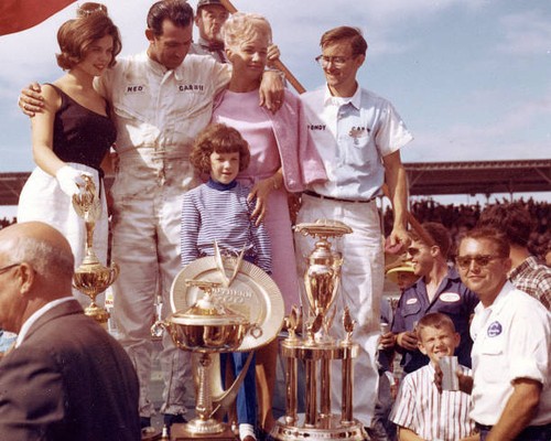 Ned jarrett celebrates car - jarrett,