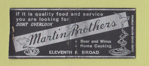Matchbook cover martin - matchbook,