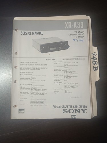 Sony a33 service - xr-a33,