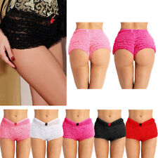 Women Sexy Ruffled Lace Bloomers Panties Frilly Boy Shorts Knickers Nightwear UK