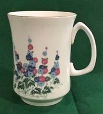 Crown Staffordshire Hollyhock Pattern Fine Bone China Mug.