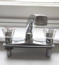 Vintage Chrome Bath Basin Mixer Taps Bathroom Chrome Acrylic Crystal Head