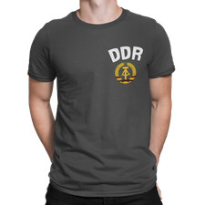Mens TShirt  ECO Friendly DDR East Germany CHEST Logo Retro Football Gift