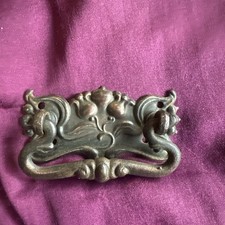 Stylish Antique Art Nouveau Copper Plated Pressed Steel Furniture Drawer Handle