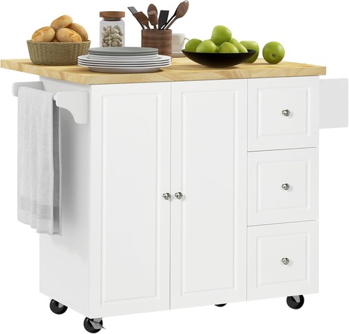 Drop leaf kitchen island - island, on