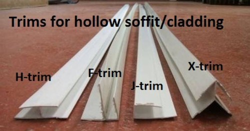 Plastic trims for hollow - plastic,