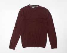 Esprit Men's Red V-Neck Pullover Jumper - Size S