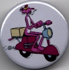 PINK PANTHER ON SCOOTER Pin