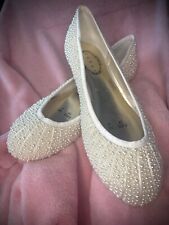Custom Ivory Pearl Flat Wedding Shoes
