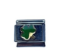 SILVER SHAMROCK CLOVER ITALIAN CLASSIC CHARM fits all 9mm Italian bracelet SP15
