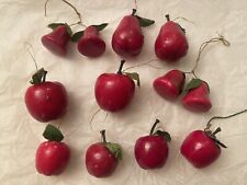 Vintage Christmas Decorations  Apples Pears and Bells Baubles