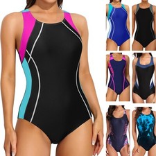 Womens Swimming Costume One Piece Racerback  | Athletic Sport Swimsuit Exercise