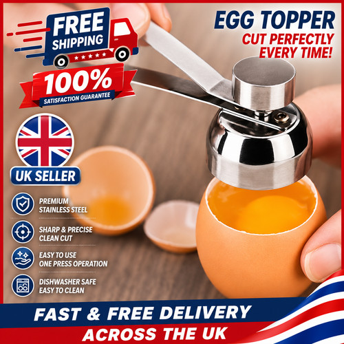 Stainless steel egg topper - steel,