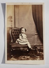 CDV OF GIRL WITH TOY PULL-ALONG HORSE, BY HOPWOOD OF WEDNESBURY