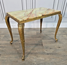 Vintage brass onyx table - vintage, –