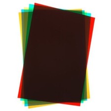 Coloured Acetate A4 - 6 Assorted Sheets Red, Yellow, Blue, Pink, Green, Clear