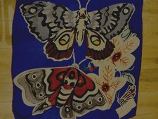 Gucci Scarf Kris Knight Butterfly Floral Blue Shawl/ Scarf