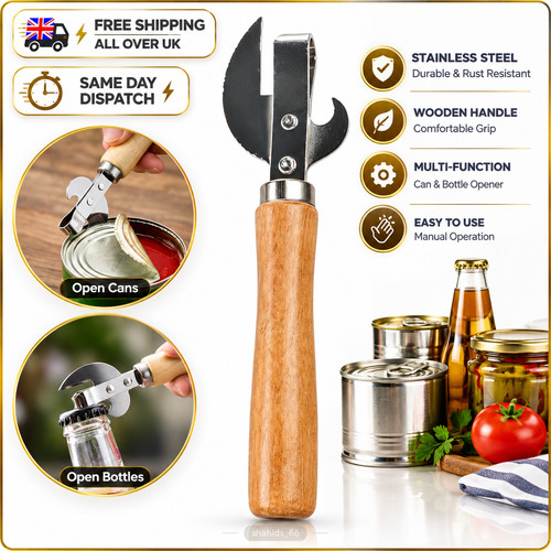 Manual wooden handle can - manual,