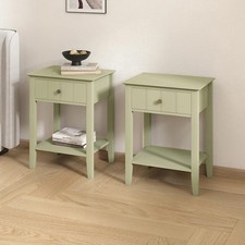Pair Of Sage Green One Drawer