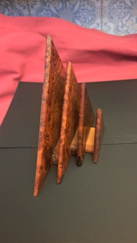 Art deco burl wood triangle - burl,