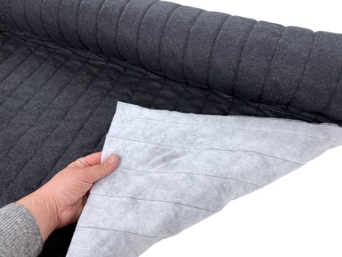 Channel quilted charcoal - charcoal, wool