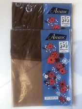 2 X Vintage Aristoc 555 Seamfree Stockings.  Size M-9 Desert Gold 2 Pairs