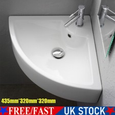 Small Quarter Corner Basin Sink Wall Mounted Cloakroom Bathroom Hand Wash Sink