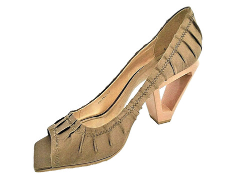 Bronx taupe satin heels peep - taupe,