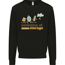 Storage Evolution Retro HD Drive USB Stick CD Mens Sweatshirt Jumper