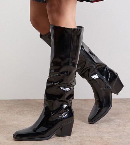 Womens black faux patent - womens,