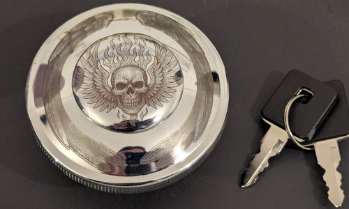 Custom engraved skull - fuel, gas