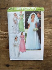 7886 Gathered Skirt Wedding Dress Sz 10 Uncut Vintage Simplicity Sewing Pattern