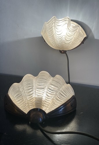 Art deco clam shell frosted - art,
